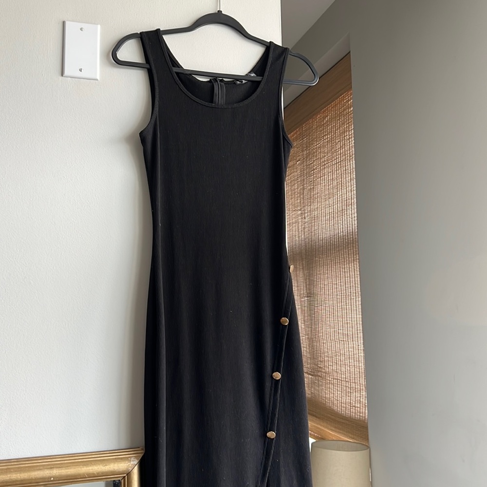 Black maxi dress with slit